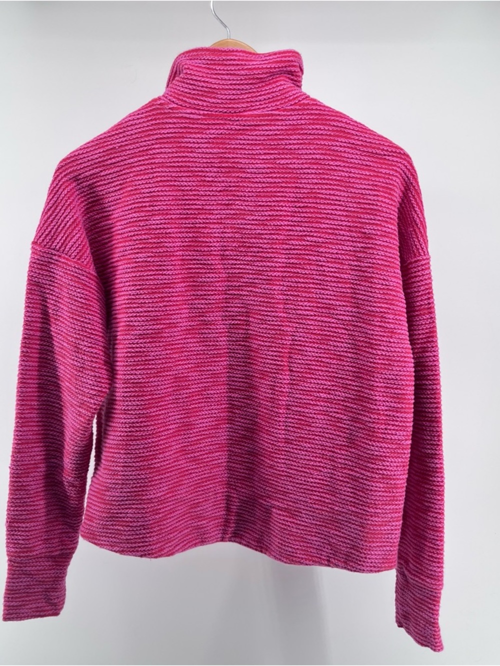 Sweaty Betty Textured Half Zip Pullover Hot Pink Cotton Blend Sweatshirt Size S - Picture 4 of 13